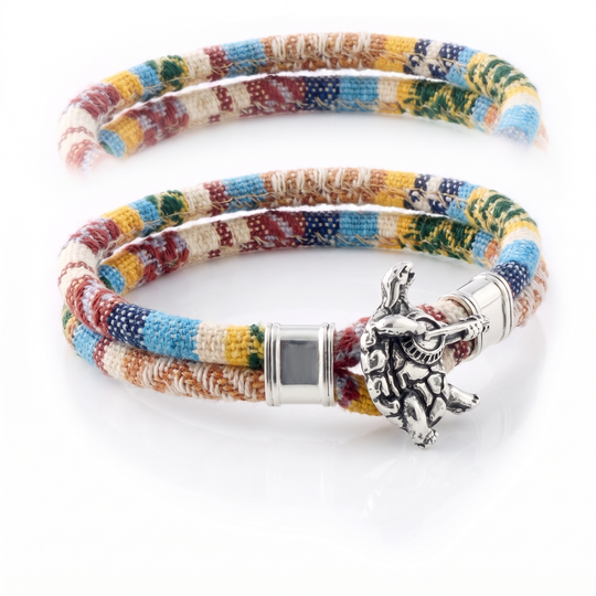 Terrapin Station sterling silver Harvest Dance woven cloth rope bracelet — alternate view