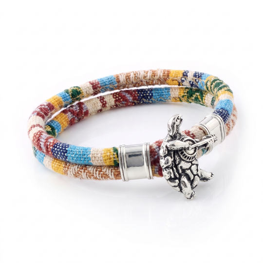 Terrapin Station sterling silver Harvest Dance woven cloth rope bracelet