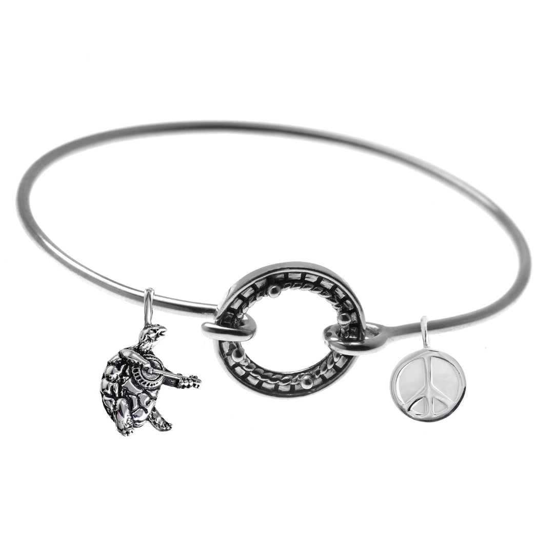 Terrapin tension sterling silver bracelet with terrapin charm and peace sign — Grateful Dead