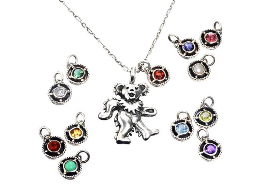 Dancing Bear Birthstone Charms