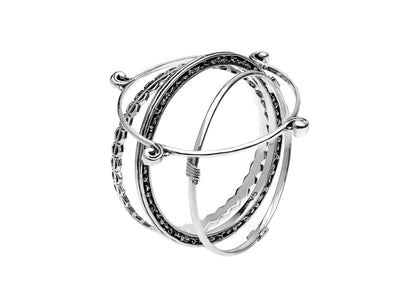 Elements Wind Sterling Silver Bangle - Cynthia Gale New York Jewelry