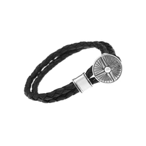 Gather Dust to Build a Mountain Sterling Silver Leather Bracelet - Cynthia Gale New York Jewelry
