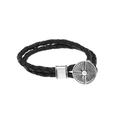Gather Dust to Build a Mountain Sterling Silver Leather Bracelet - Cynthia Gale New York Jewelry