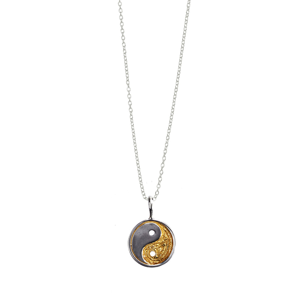 Ying Yang Balance Sterling Silver Gold Charm