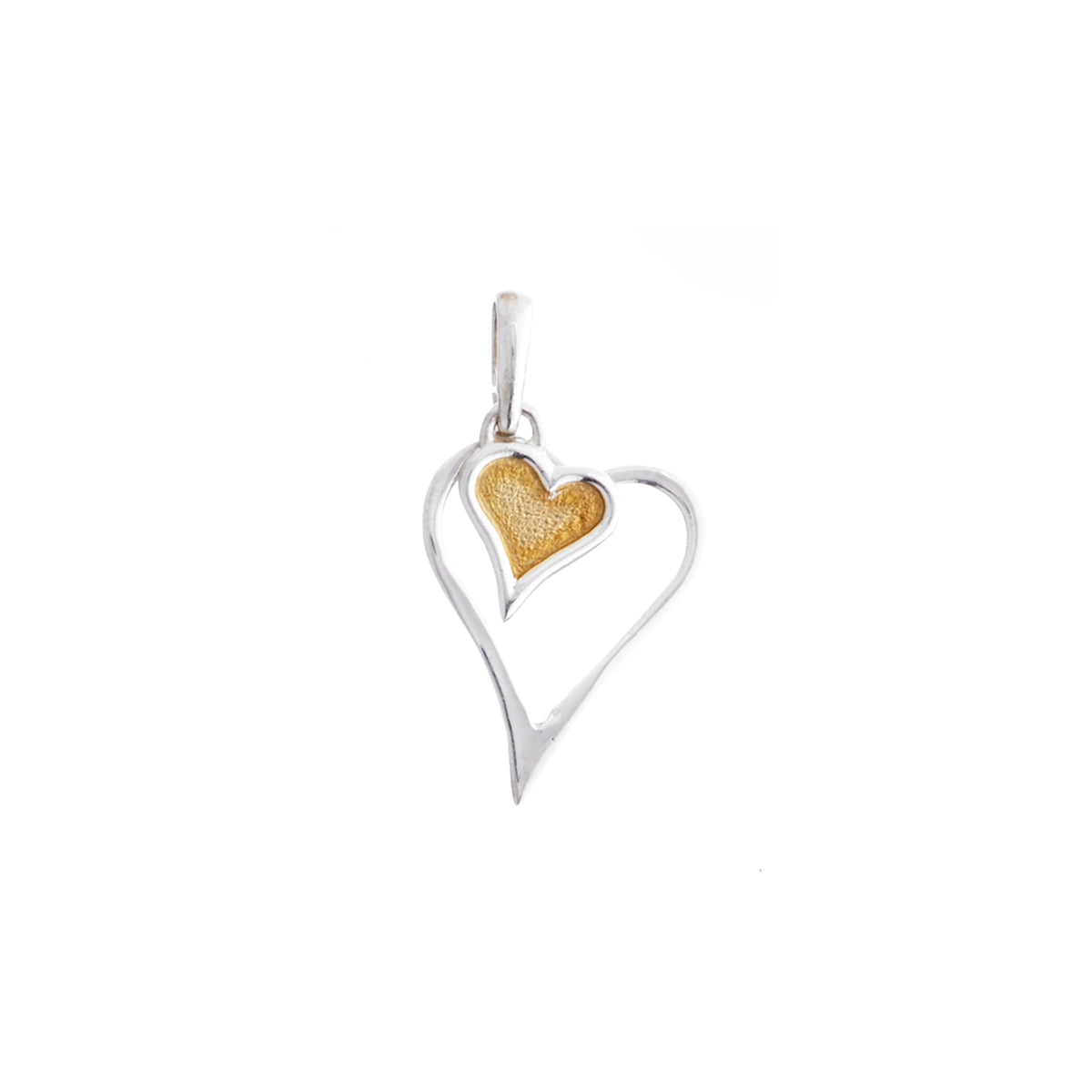 My Heart Within Your Heart Sterling Silver Gold Charm