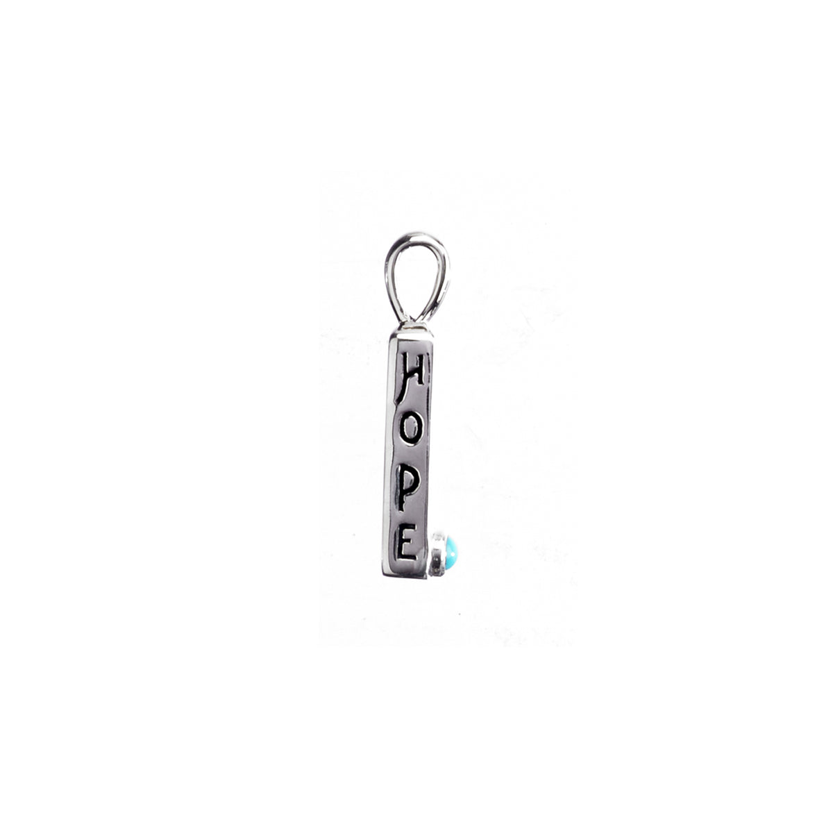 Serenity Hope Love Faith Sterling Silver Turquoise Charm