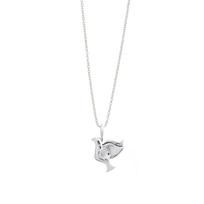 Imagine Peace Floating Dove Sterling Silver Charm