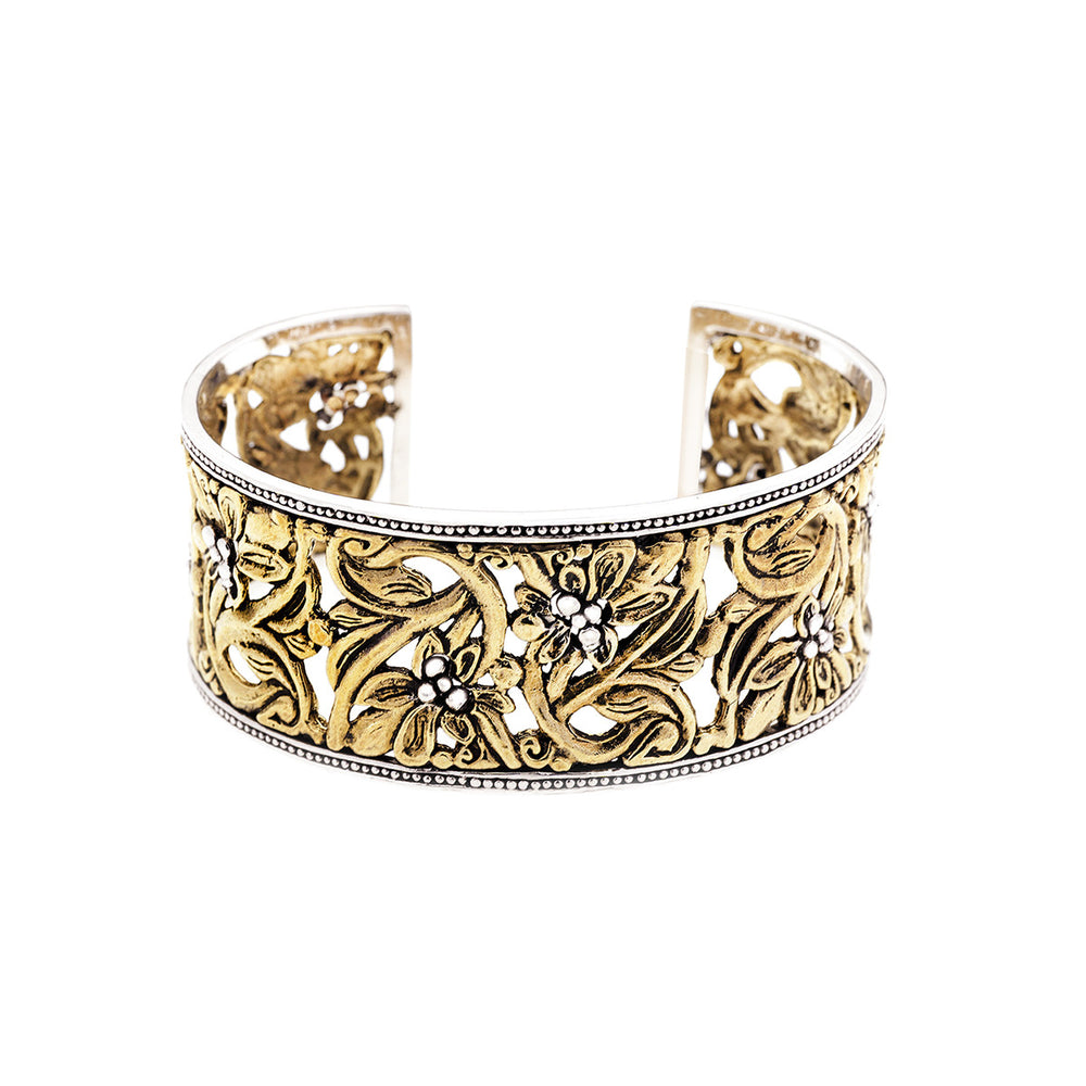 Secret Garden Sterling Silver Bronze Cuff - Cynthia Gale New York Jewelry