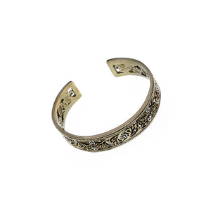William Morris Hyacinth Bronze Sterling Silver Cuff - Cynthia Gale New York Jewelry