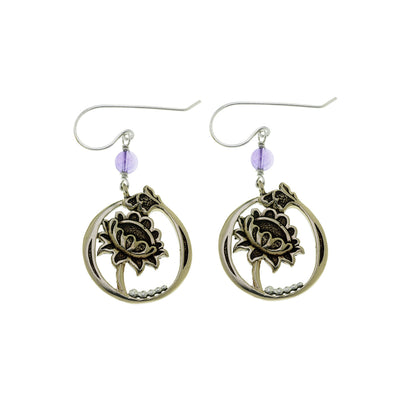 William Morris Hyacinth Amethyst Drop Sterling Silver Earring - Cynthia Gale New York Jewelry