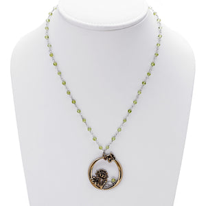 William Morris Hyacinth Peridot, Bronze And Sterling Silver Necklace - Cynthia Gale New York Jewelry