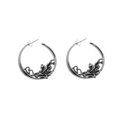 William Morris Hyacinth Sterling Silver Hoop Earring - Cynthia Gale New York Jewelry