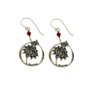 William Morris Hyacinth Sterling Silver Garnet Drop Earring - Cynthia Gale New York Jewelry