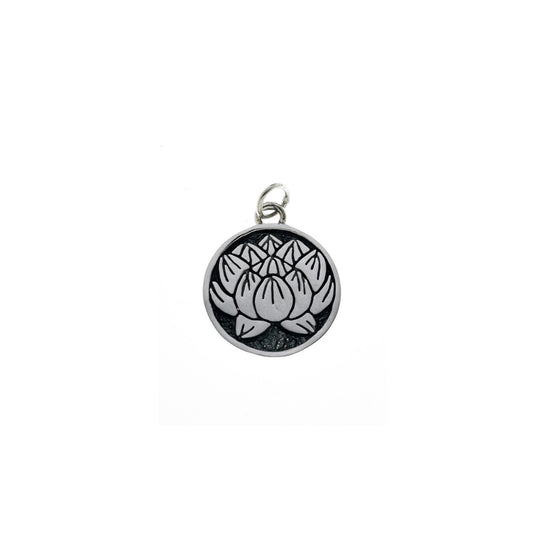 Ceremonial Kamon Sterling Silver July Lotus Charm - Cynthia Gale New York Jewelry