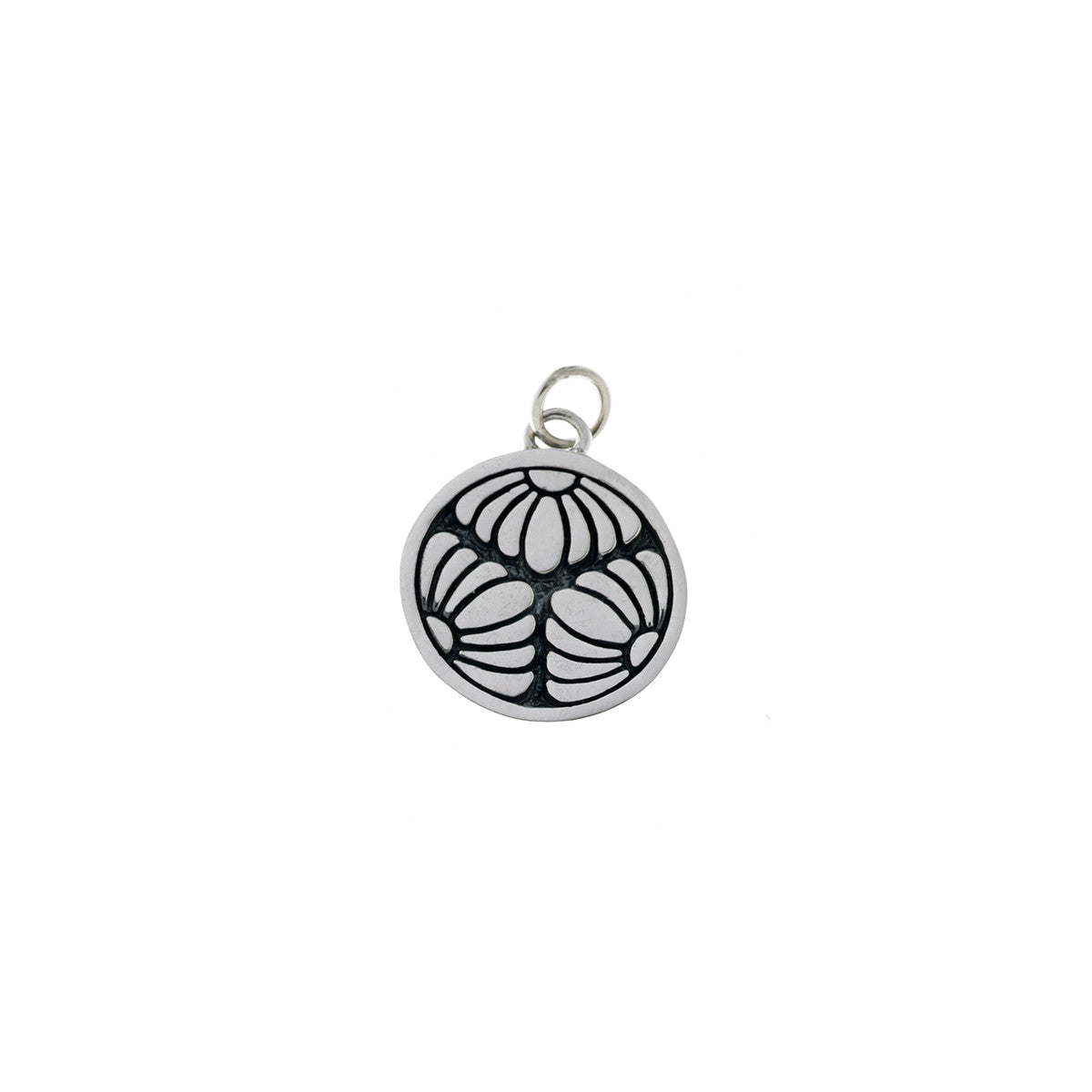 Ceremonial Kamon Sterling Silver October Chrysanthemum Charm - Cynthia Gale New York Jewelry