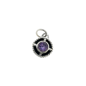 Kamon Sterling Silver And Amethyst February Charm - Cynthia Gale New York Jewelry