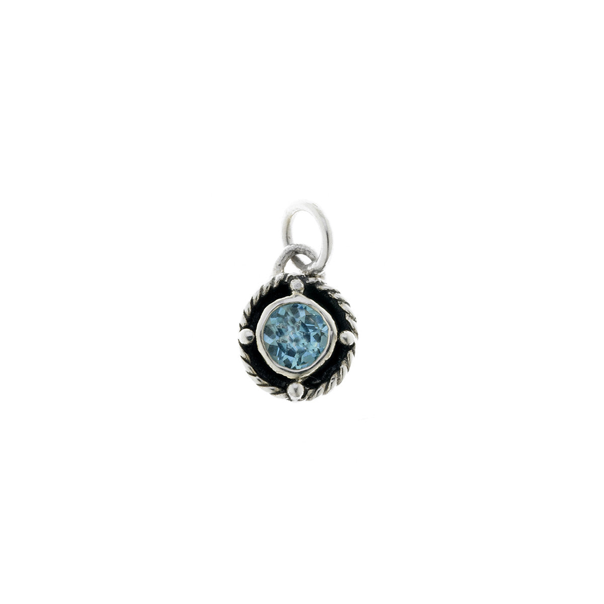 Kamon Sterling Silver And Blue Topaz March Charm - Cynthia Gale New York Jewelry