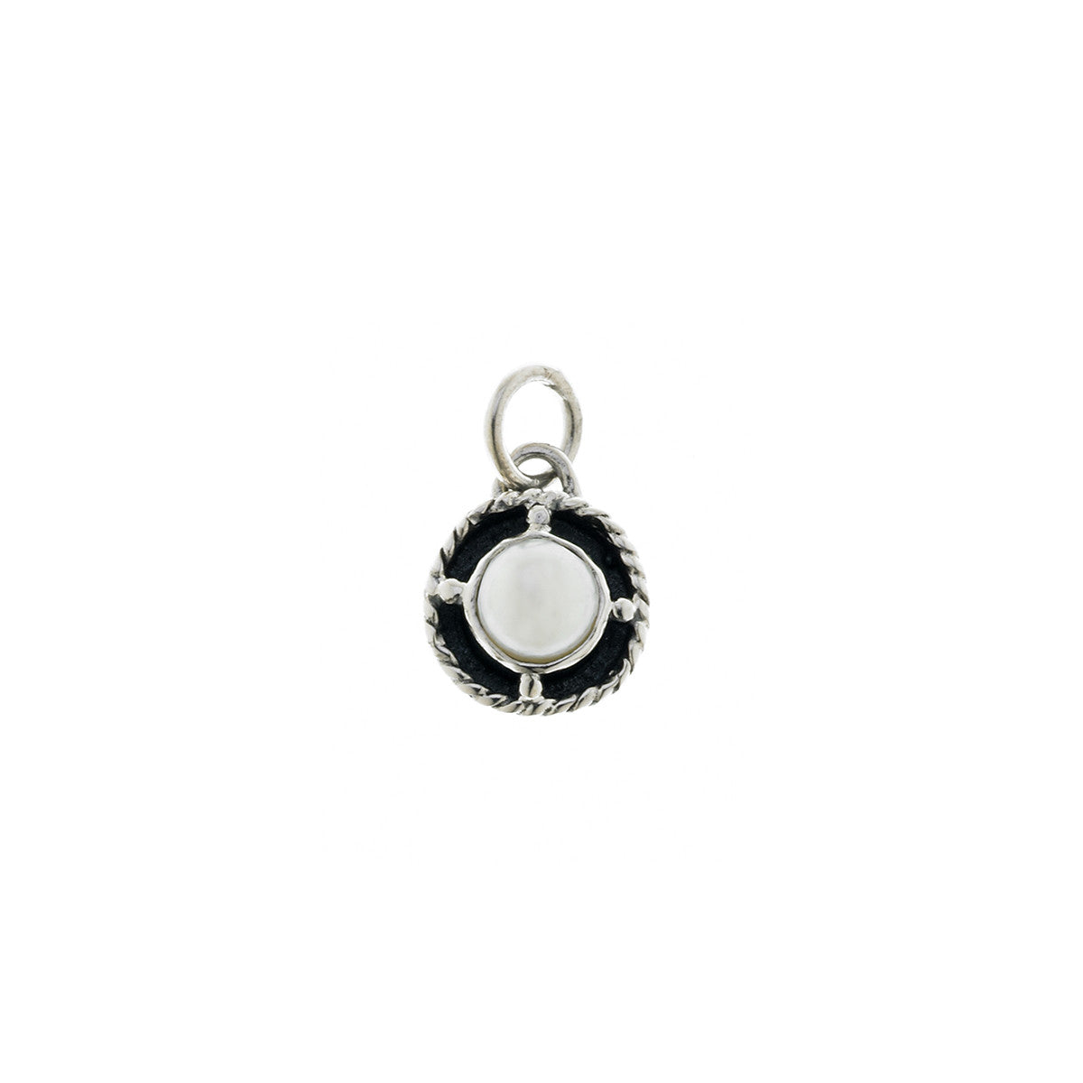Kamon Sterling Silver And White Pearl June Charm - Cynthia Gale New York Jewelry