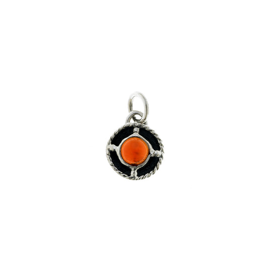 Kamon Sterling Silver And Carnelian July Charm - Cynthia Gale New York Jewelry