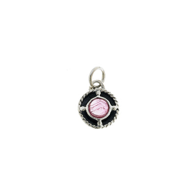 Kamon Sterling Silver And Pink Tourmaline October Charm - Cynthia Gale New York Jewelry