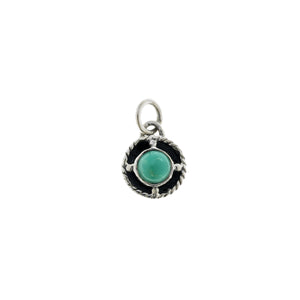 Kamon Sterling Silver And Turquoise December Charm - Cynthia Gale New York Jewelry