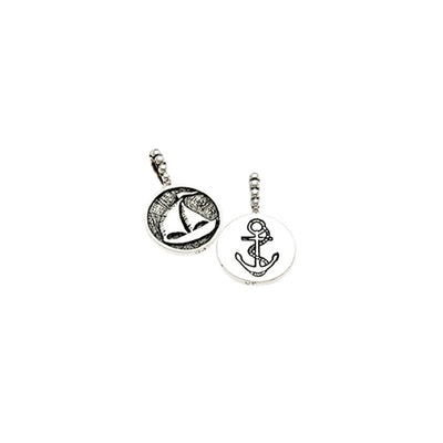 Come Sail Away Sailboat/Anchor Sterling Silver Charm - Cynthia Gale New York Jewelry