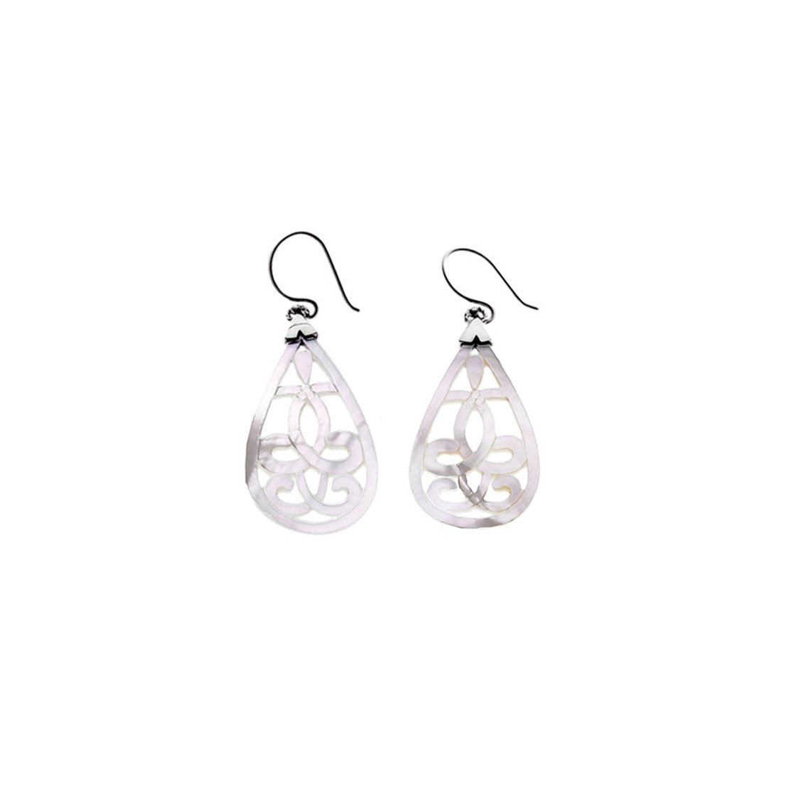Love Letters Sterling Silver Mother Of Pearl Teardrop Earring - Cynthia Gale New York Jewelry