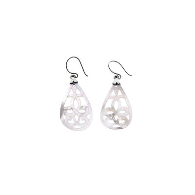 Love Letters Sterling Silver Mother Of Pearl Teardrop Earring - Cynthia Gale New York Jewelry