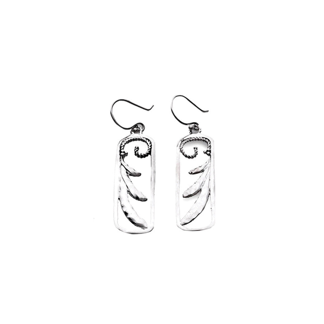 Love Letters Sterling Silver Rectangle Drop Earring - Cynthia Gale New York Jewelry