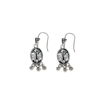 Belle Nouveau Small Oval Sterling Silver Drop Earring - Cynthia Gale New York - 1