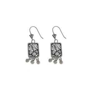 Belle Nouveau Small Rectangle Sterling Silver Drop Earring - Cynthia Gale New York Jewelry