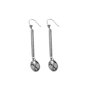 Belle Nouveau Oval Stiletto Sterling Silver Drop Earring - Cynthia Gale New York Jewelry