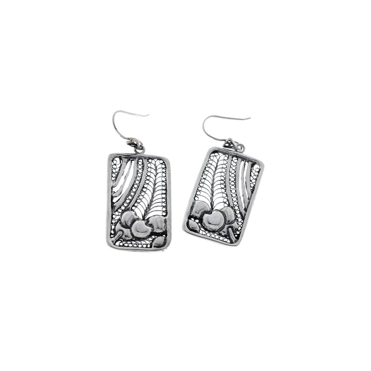 Belle Nouveau Sterling Silver Rectangle Drop Earring - Cynthia Gale New York Jewelry