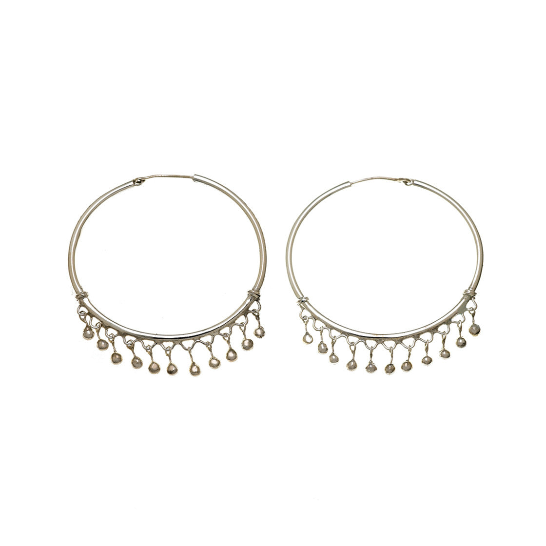 Chand Bali Large Sterling Silver Hoop Earring - Cynthia Gale New York Jewelry