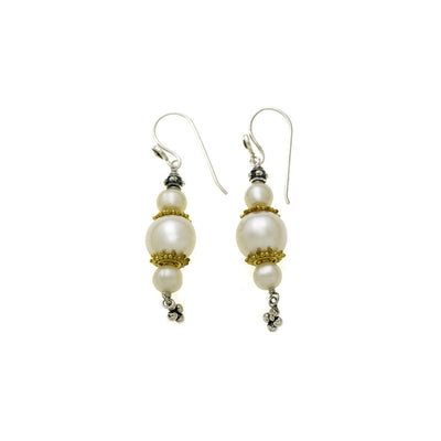 Artknots Gold Sterling Silver Pearl Drop Earring - Cynthia Gale New York Jewelry