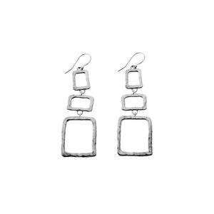 Mystical Pagoda Open Graduate Cube Sterling Silver Earring - Cynthia Gale New York Jewelry