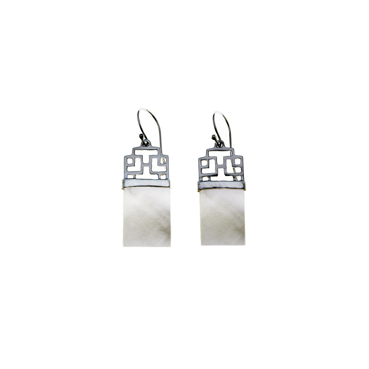 Mystical Pagoda Latticework Sterling Silver Earring - Cynthia Gale New York Jewelry