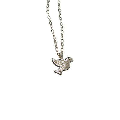 Peace Dove Sterling Silver Mother Of Pearl Necklace - Cynthia Gale New York Jewelry