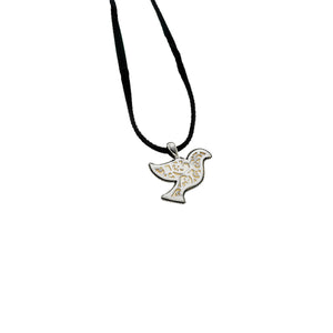 Peace Dove Sterling Silver Mother Of Pearl Suede Necklace - Cynthia Gale New York Jewelry