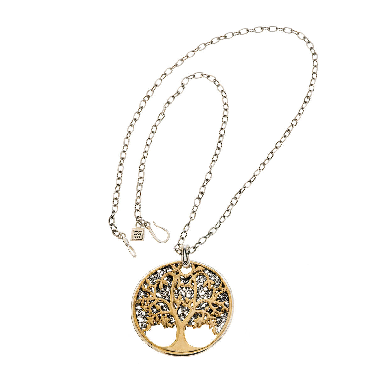 Tree Of Life Sterling Silver Bronze Medallion Necklace - Cynthia Gale New York Jewelry