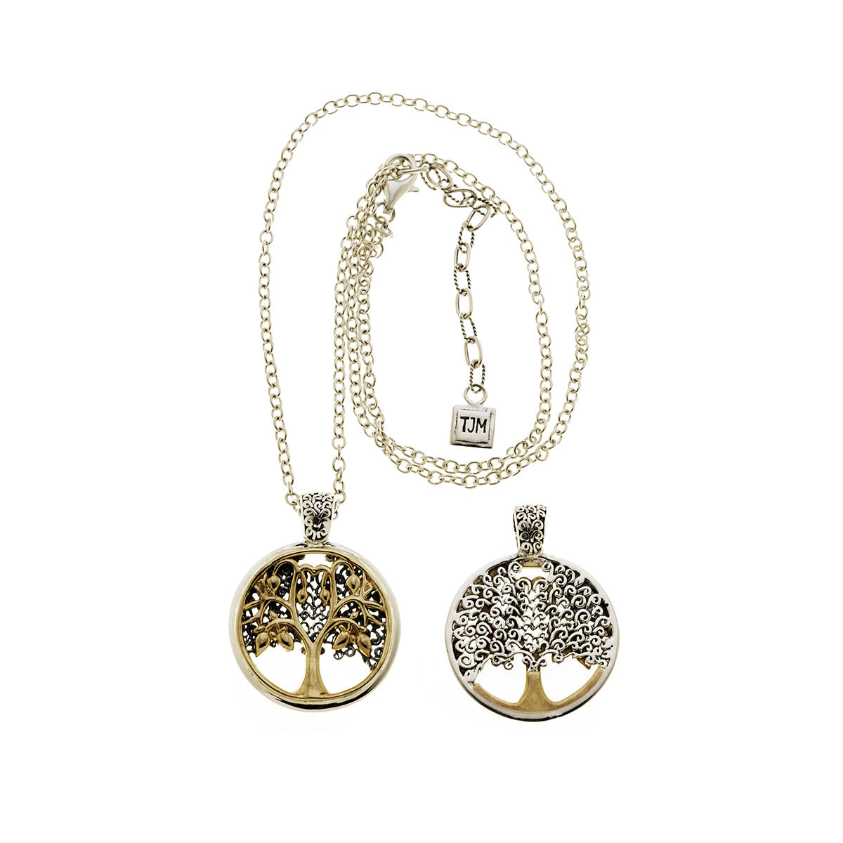 Tree Of Life Sterling Silver Bronze Pearl Reversible Necklace - Cynthia Gale New York Jewelry