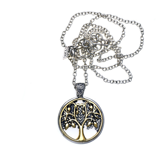 Tree Of Life Sterling Silver Bronze Pearl Reversible Necklace - Cynthia Gale New York Jewelry