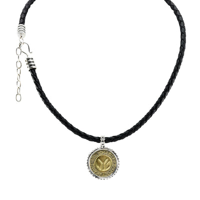 NYC Authentic Token Urban Sterling Silver & Leather Necklace - Cynthia Gale New York - 2