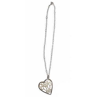 Love Letters Open Heart Sterling Silver Mother Of Pearl Necklace - Cynthia Gale New York - 2