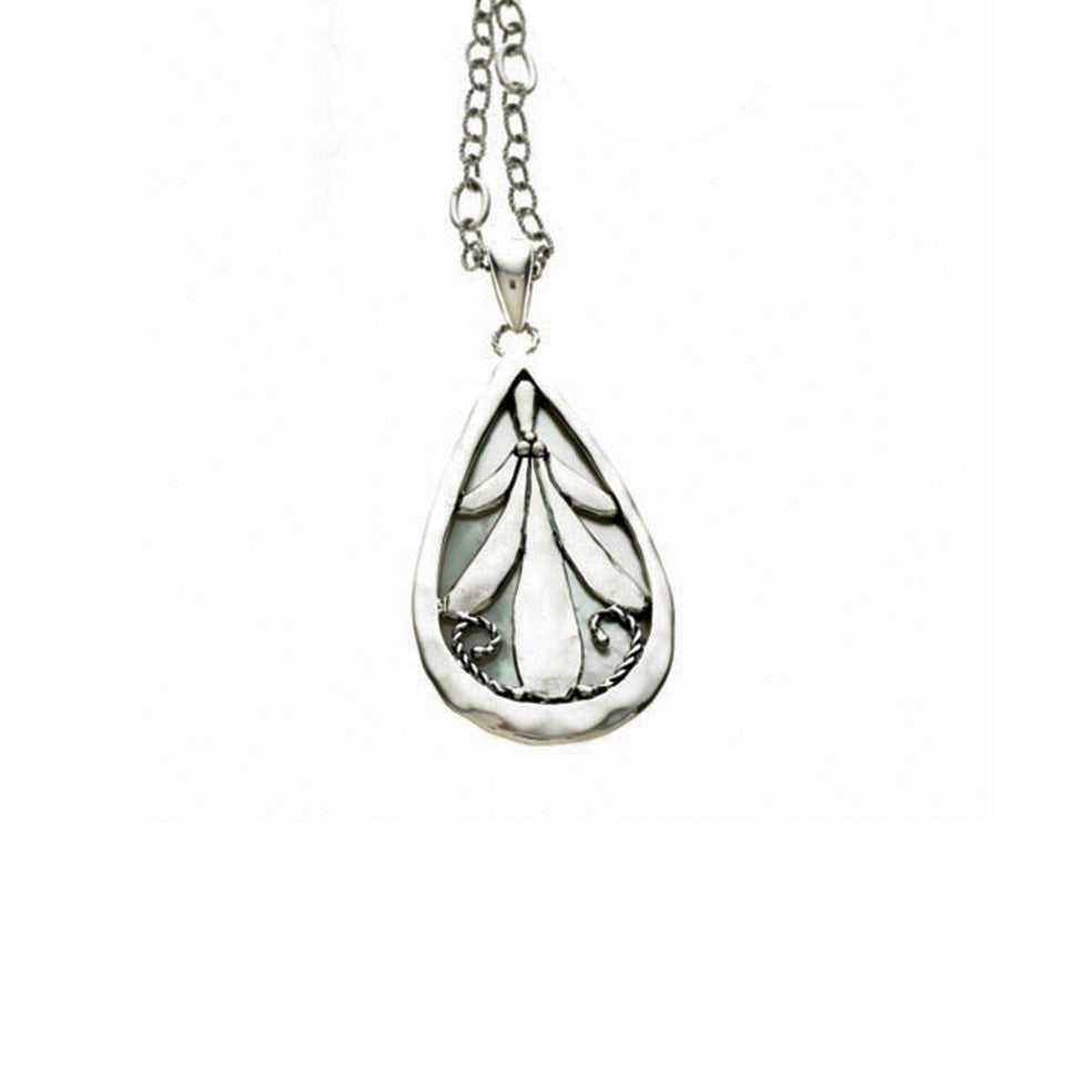 Love Letters Sterling Silver Mother Of Pearl Teardrop Necklace - Cynthia Gale New York Jewelry