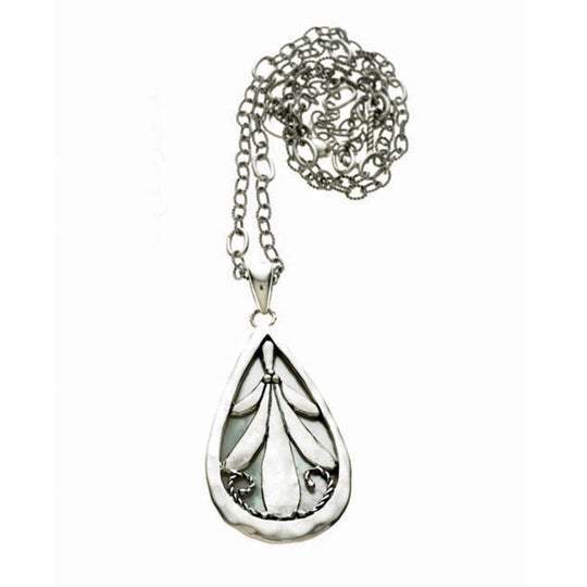 Love Letters Sterling Silver Mother Of Pearl Teardrop Necklace - Cynthia Gale New York Jewelry