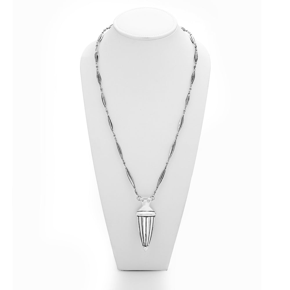 CG Signature Sterling Silver Repousse Grande Urn Necklace - Cynthia Gale New York Jewelry