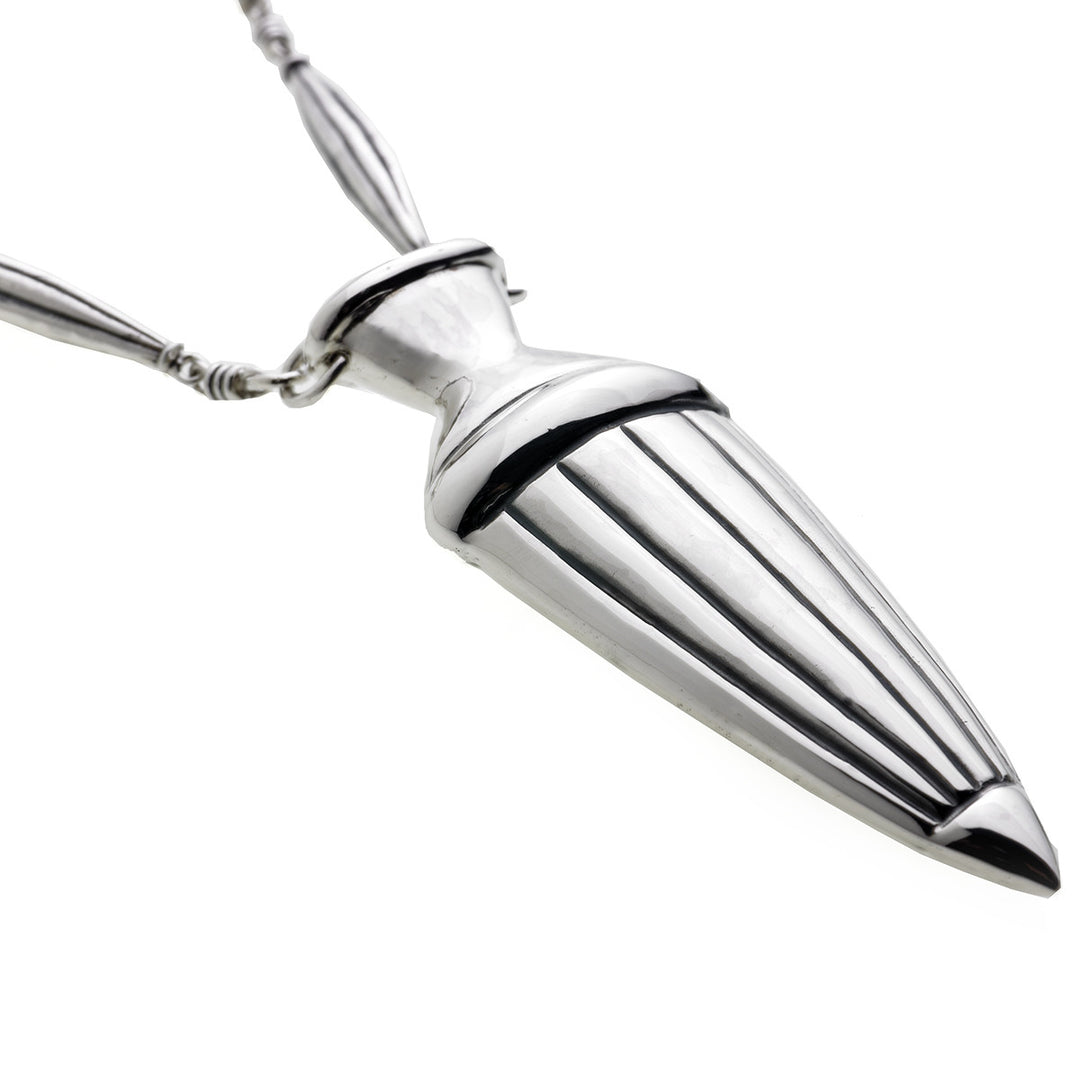 CG Signature Sterling Silver Repousse Grande Urn Necklace - Cynthia Gale New York Jewelry