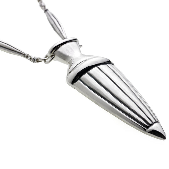 CG Signature Sterling Silver Repousse Grande Urn Necklace - Cynthia Gale New York Jewelry