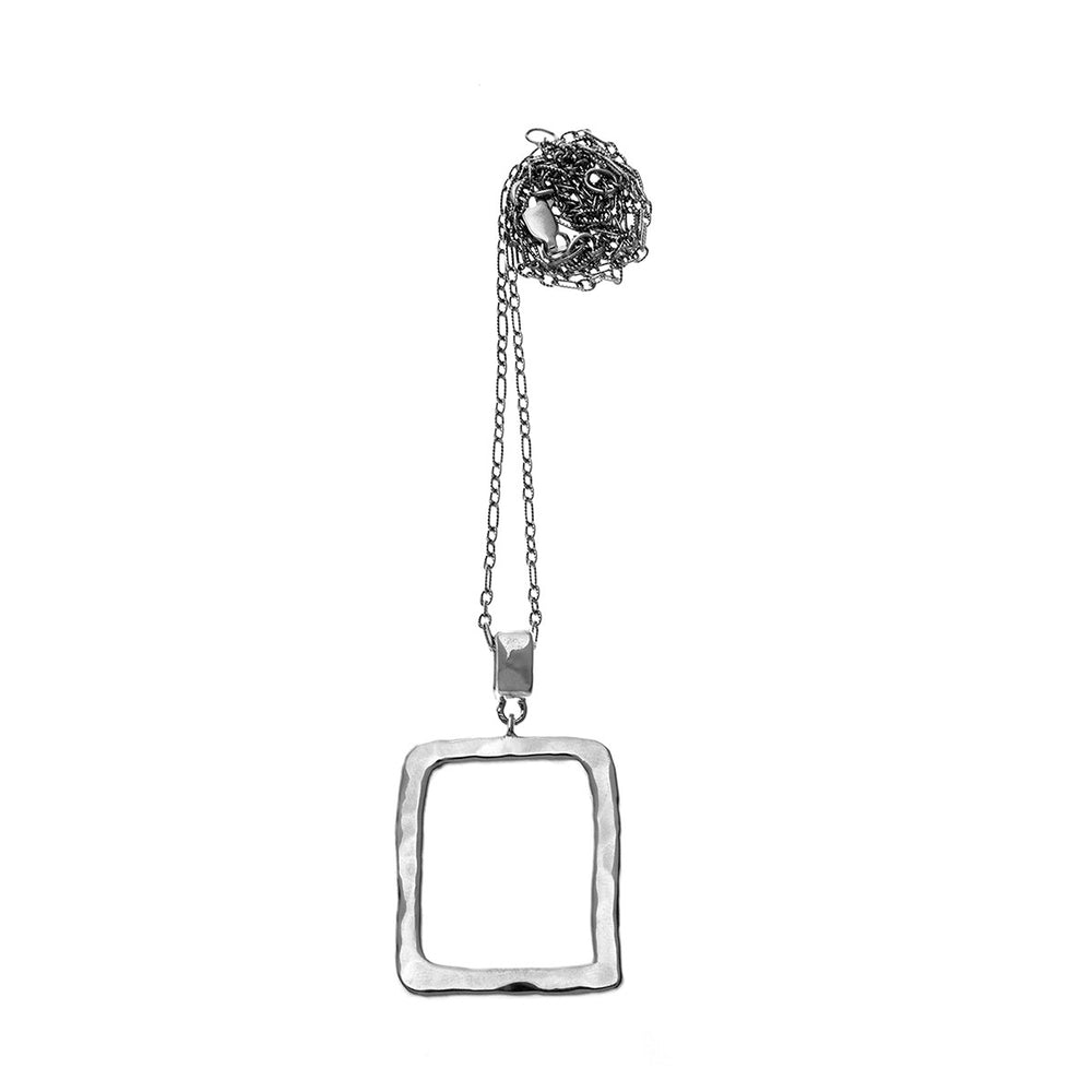 Mystical Pagoda Open Cube Sterling Silver Necklace - Cynthia Gale New York Jewelry